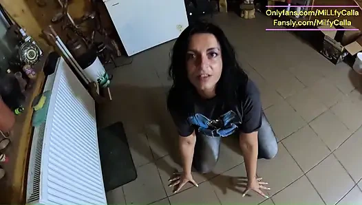 Zigarren-fetisch-göttin Leder, spucke, dildo WICHsanleitung und muschi rauchen spiel