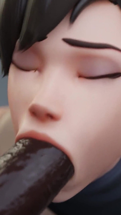 Tracer Gets Bored and Services Two Bbcs - Premium 3D Overwatch Animation