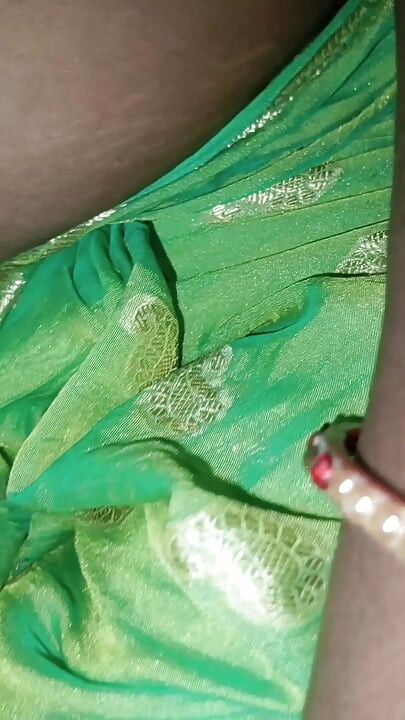 My husband loves to fuck me in green saree