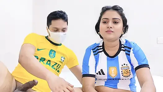 Indian Bengali village beautiful wife and husband playing world cup match sex viral video.( Full Bangla  Voice )