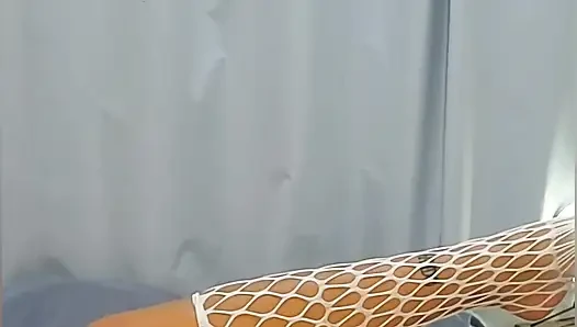 Cute Young Woman in White Lingerie Plays with Her Pussy and Flirts with Her Lovense for the First Time
