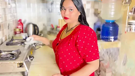 Beautiful Mami Seduced Me While Cooking in Kitchen - Hot Sex