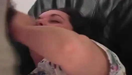 Curvy Babe Gets Throat Stuffed