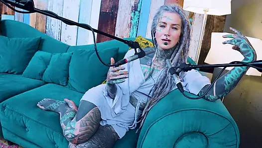 I talk about U - uncomfortable - ASMR podcast SFW talking goth skinny girl dreadlocks tattoo model inked girl