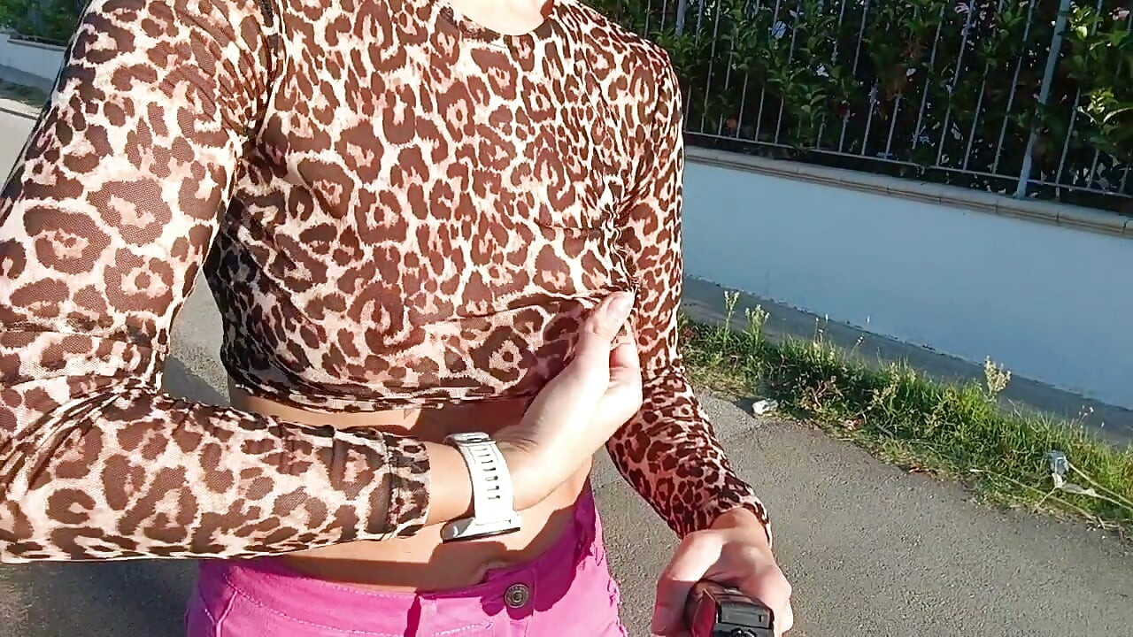 public flashing of tits and fingering of a pussy on the street