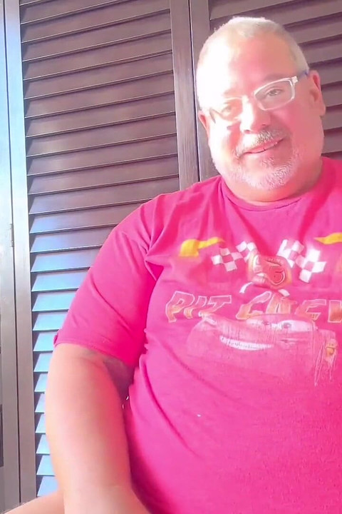 Big Belly on Belgium Grandfather Has Huge Mushroom Head and Has Large Sprays of Juice