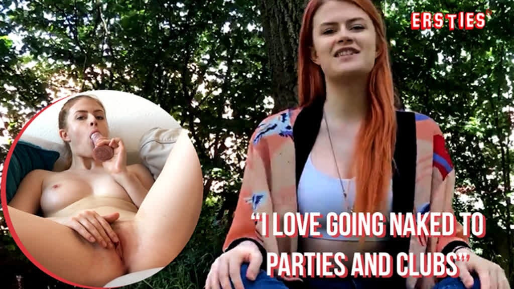 Ersties - gorąca ruda wysiada z zabawką erotyczną