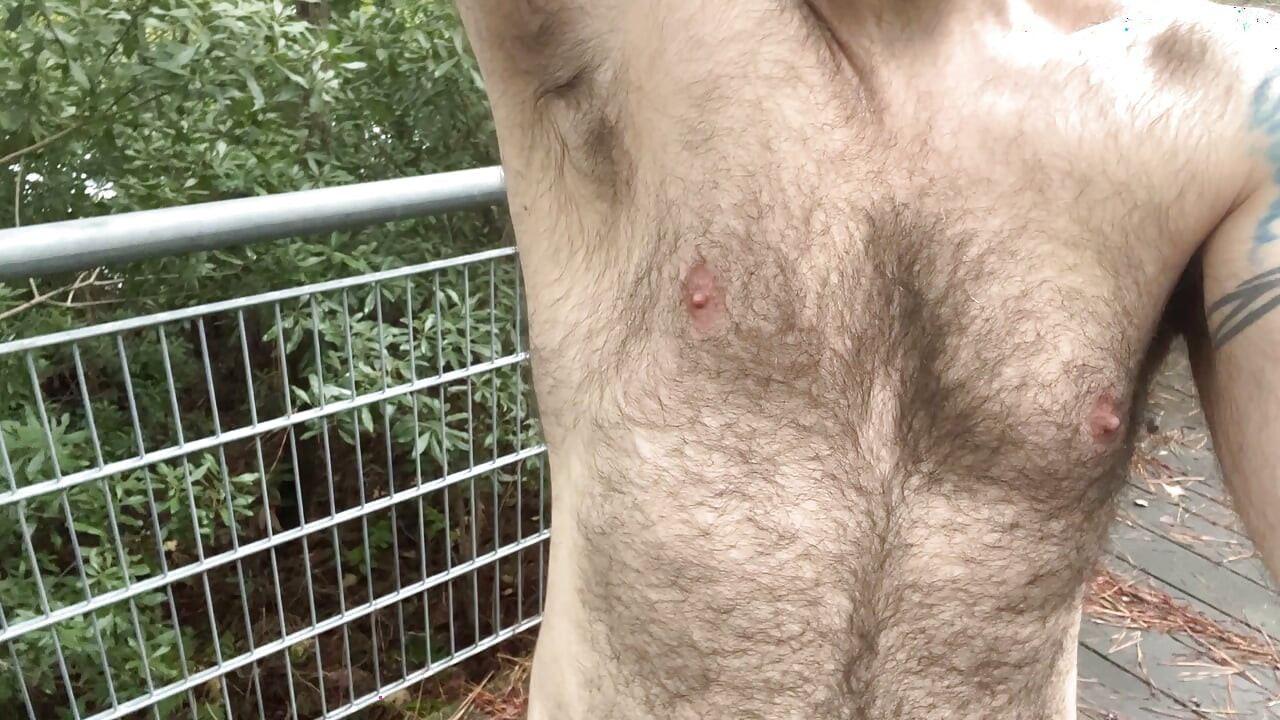 Handsome daddy masturbation solo sexual side penis sex in nature