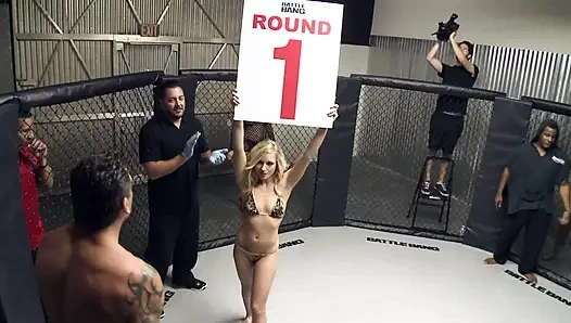 Blonde slut is spreading her legs for a huge dong