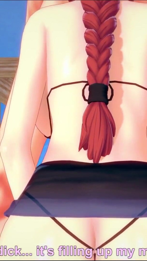 Makima blowjob on the beach - chainsaw man | Clip 1