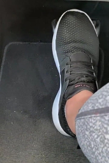 Pedal Pumping in Tennis Shoes by Ivys Feet
