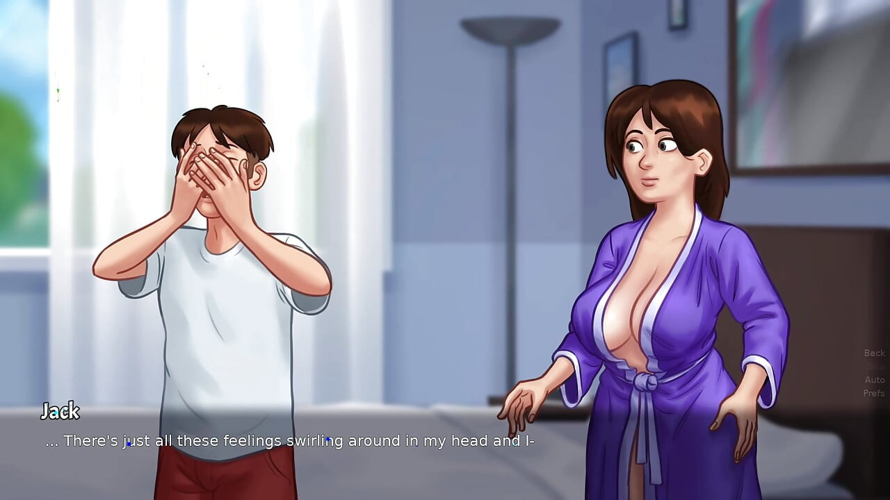 Stepson sniffs her Stepmom Panty while masturbating (Summertime Saga)