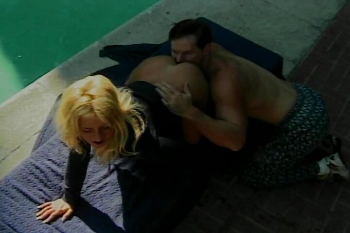 Classic Blonde MILF Rides Big Dick in the Backyard