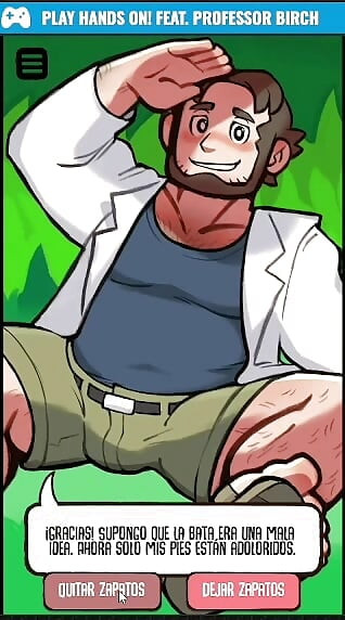 Gameplay masturbando al Prof. Birch.