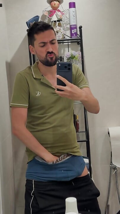 Hot Stepdaddy Jerking off in Bathroom