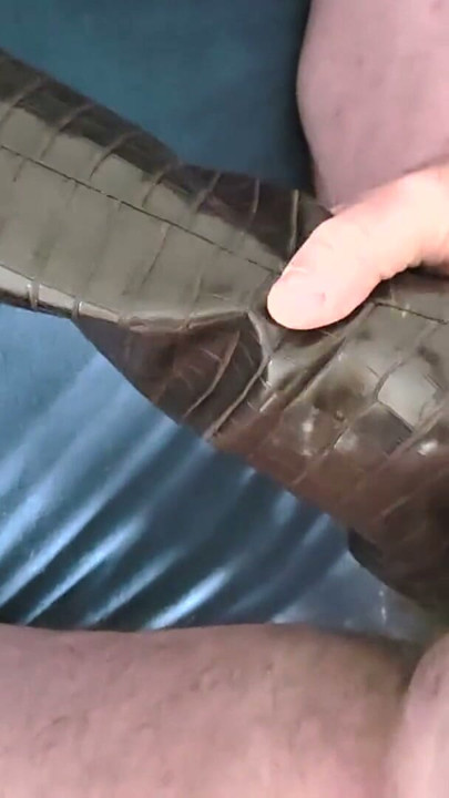 She caught me polishing her burgundy boots, size 36 | Clip 1