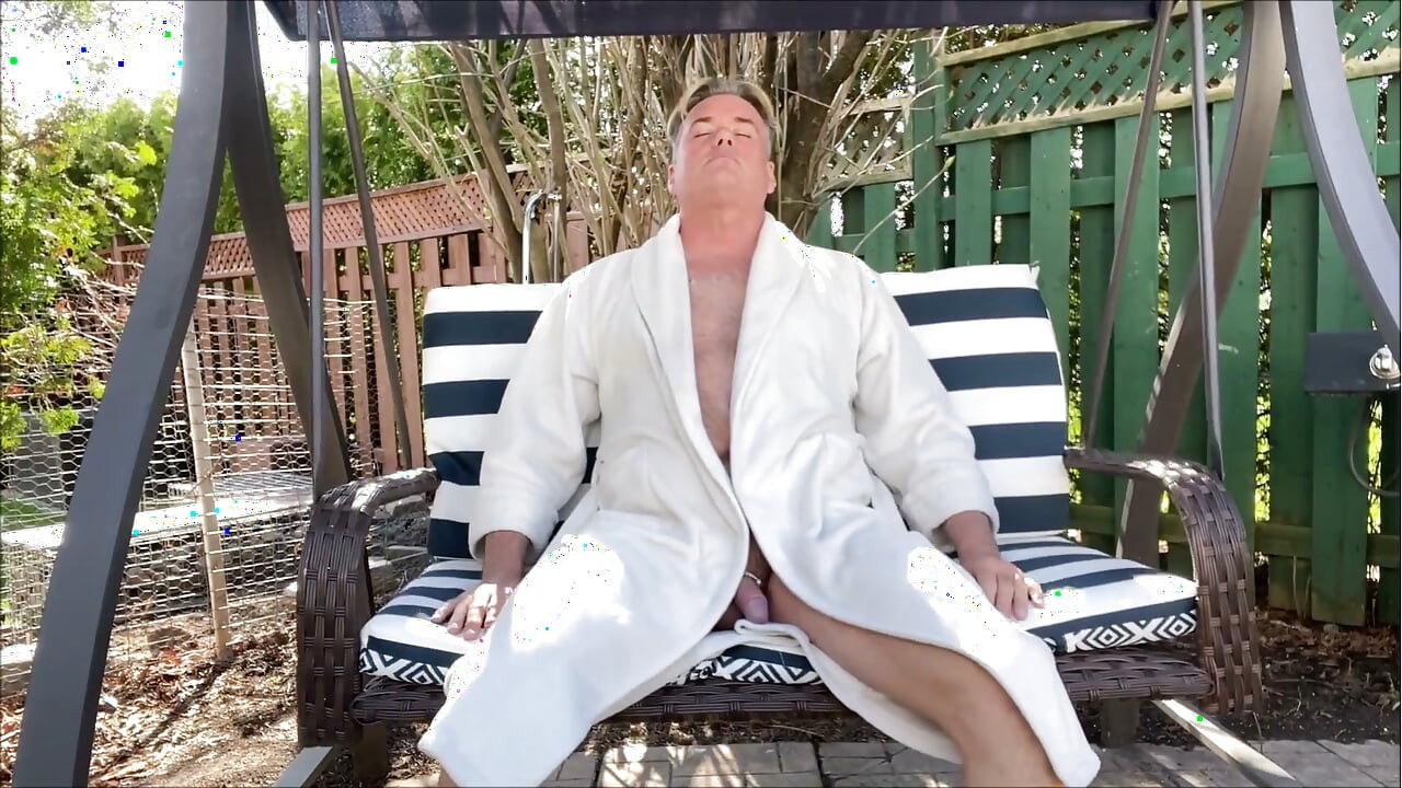 Hunk Stepdaddy Bear Naked Sunbathing in the Veranda 1