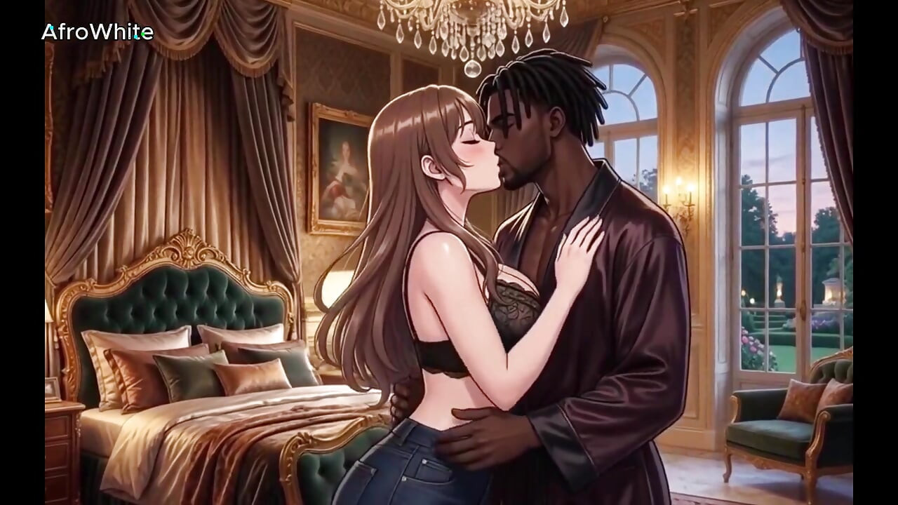 Ai Gegenereerde Hentai Geanimeerde Anime-tekenfilm Van Een Honing Grote Borsten Slanke Britse Weelderige Studente Die Haar Crush
