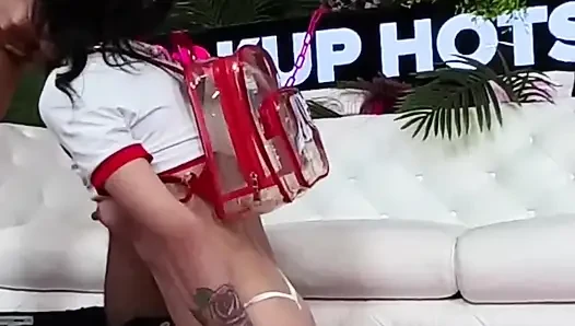 Rosalyn Sphinx Gags Deep On Nade Nasty's Big Cock Messily!