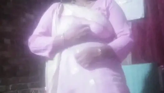 Beautiful Indian Bengali sexy girl wearing white clothes makes a self-masturbation video.