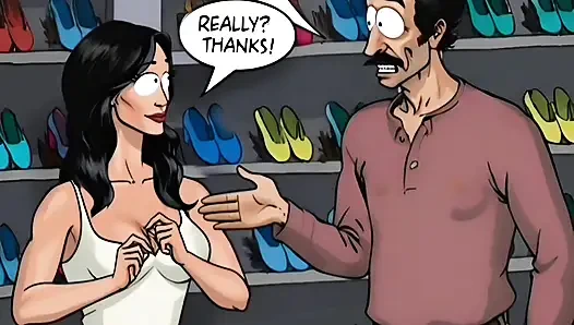 Innocence for Sale. Shoe Salesman Lick Smell Feet Shy Customer. Amazing Cartoon Ai