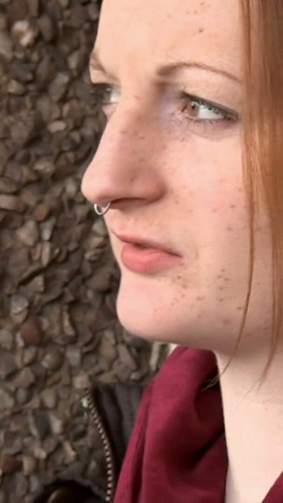 British redhead cutie Zara Durose gets her pale face jizzed | Clip 1