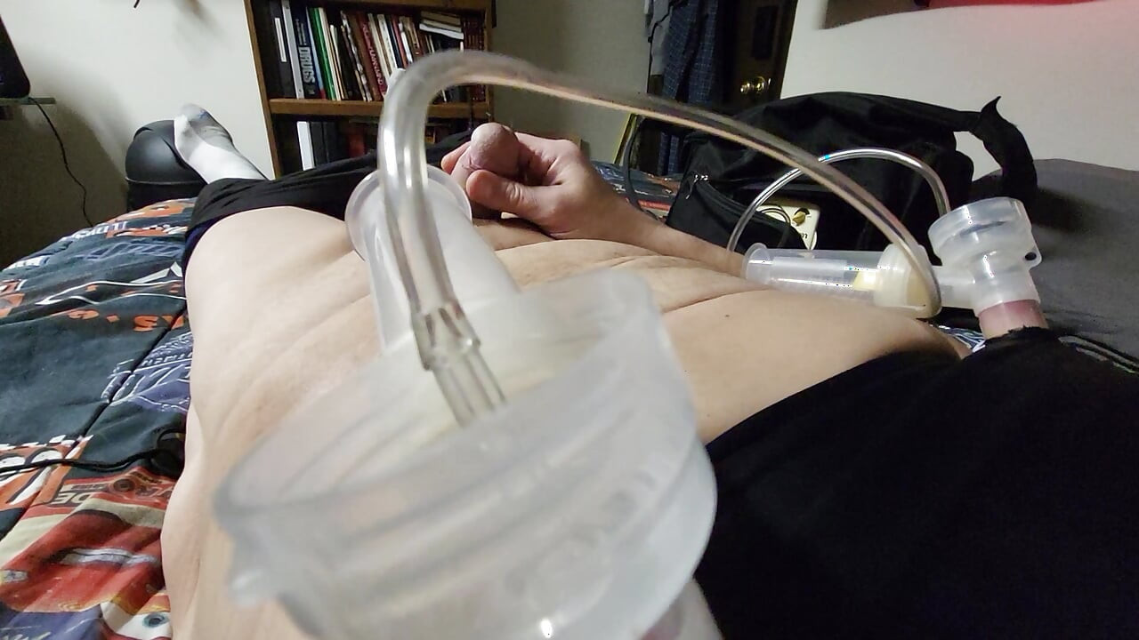 Feminized sissy cuck pumps her saggy tits