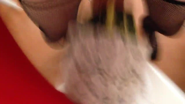 stocking covered marrow gets filled with cum  ready for oven