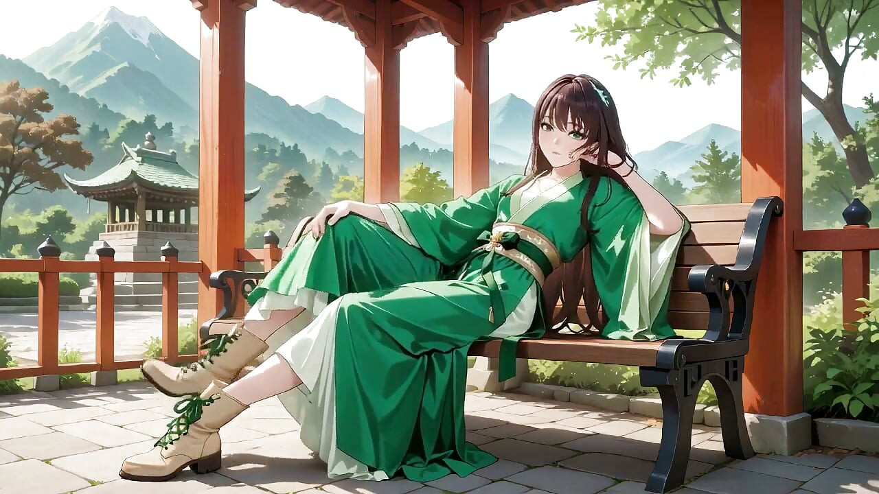 Kneeling on Tatami with a Short, Her Eyes Are Hazy. Sunlight Hits Her Wet Skin as She Goes From Serene to Seductive.