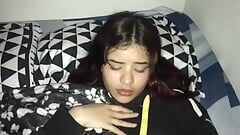 Petite Latina Naked in Her Room Gives Me Some Delicious Blowjobs and Swallows the Milk-porn in Spanish