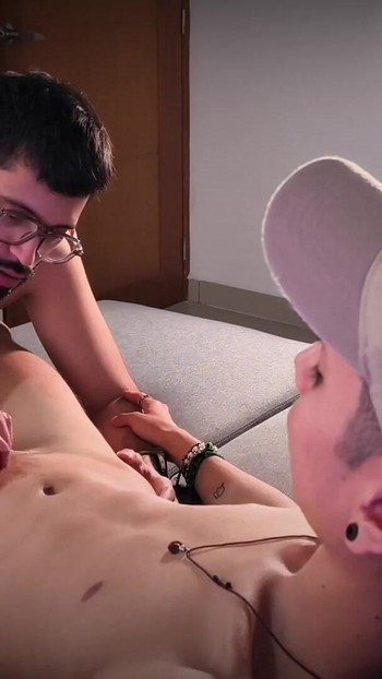 Unforgettable moment from "Blowjob Cum in Mouth Hot stepdaddy Camilo Brown Sucking Skinny Twink Magic C's Big Cock"