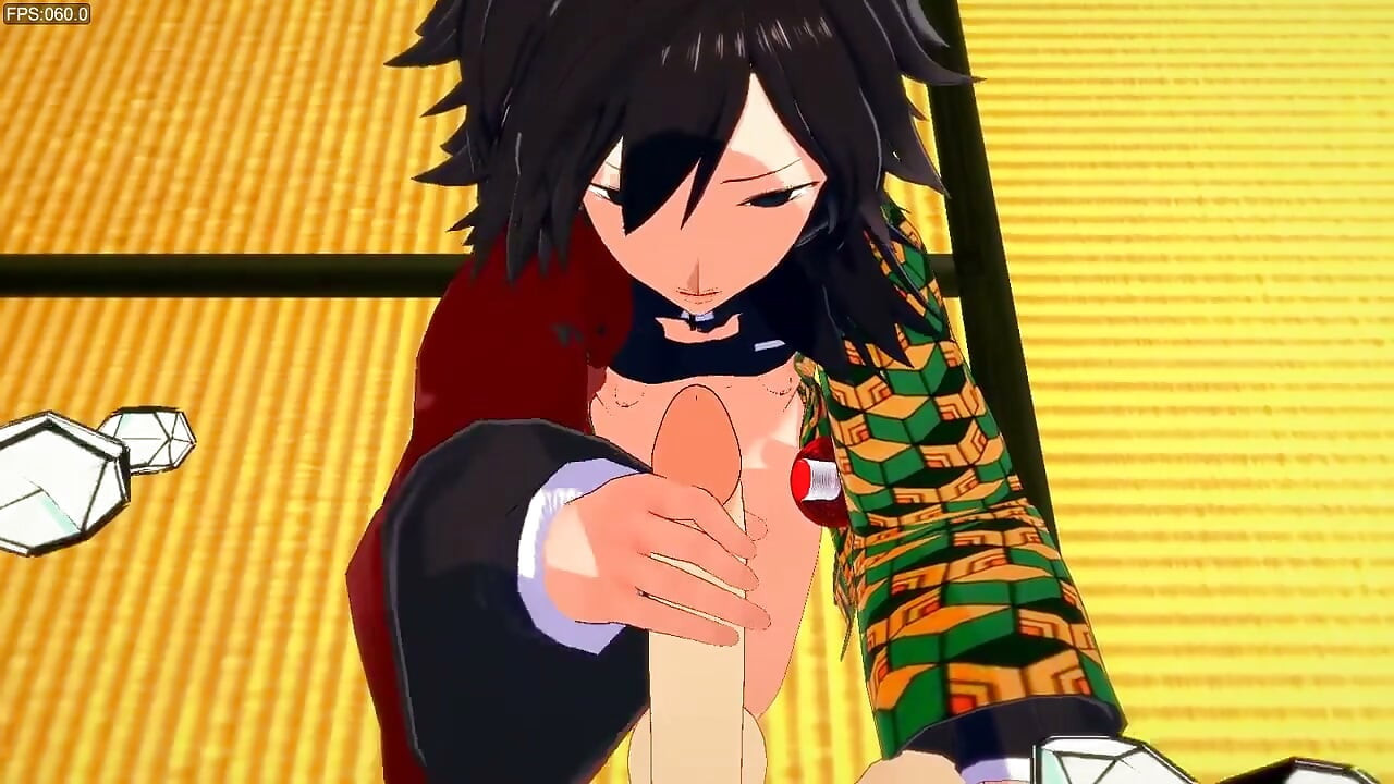 Kimetsu No Yaiba Yaoi - Tomioka Handjob and Barebak with Uzui