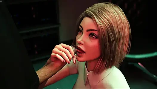 Geiles mädchen lutscht bürokollegin riesigen schwanz und gibt halsfick blowjob