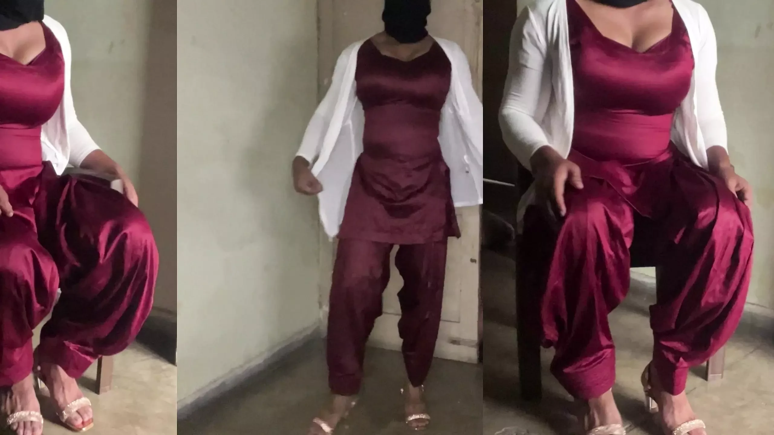 opatrunek satynowy jedwabny salwar