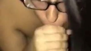 Nerdy Latina gives Loving Blowjob