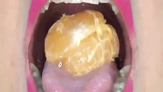 Hot Fun Swallowing Big Tangerines