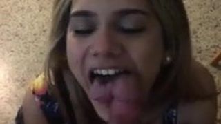 Petite blonde is excited to suck cock