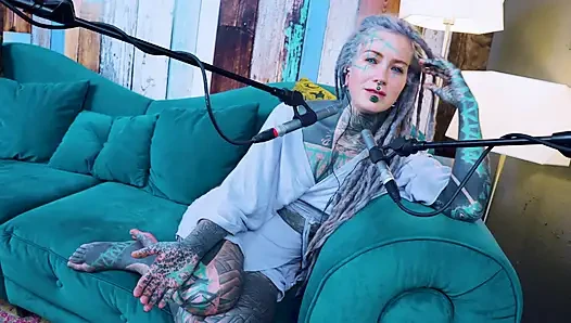 I talk about U - uncomfortable - ASMR podcast SFW talking goth skinny girl dreadlocks tattoo model inked girl