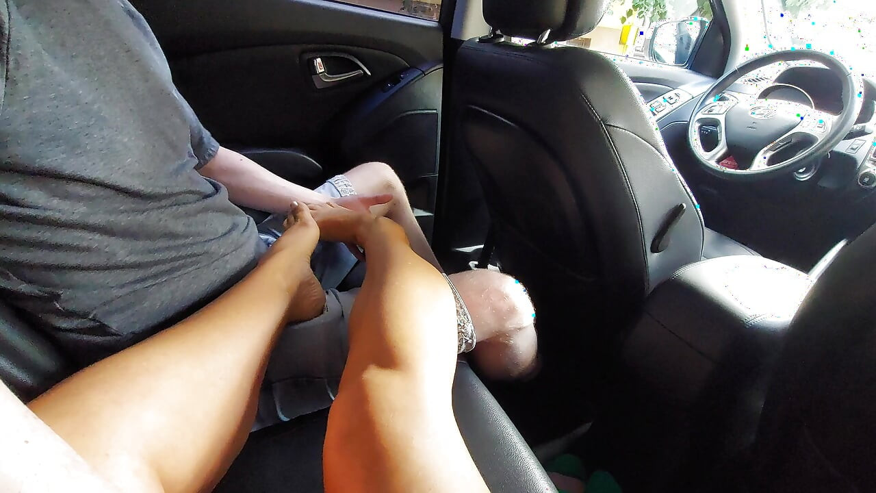 Stepmom alone with stepson in the backseat of the car waiting for dad