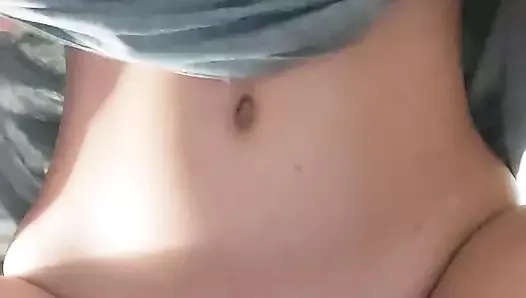 Excited female morning orgasm