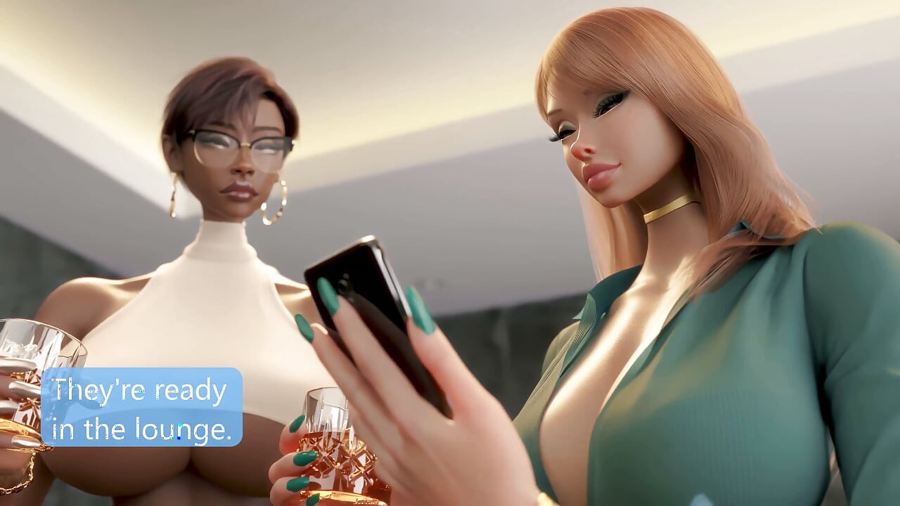 Victoria & Carmen - Business Women Futanari Orgy with Elle, Amber, Erica & Hazel - 3D Animation