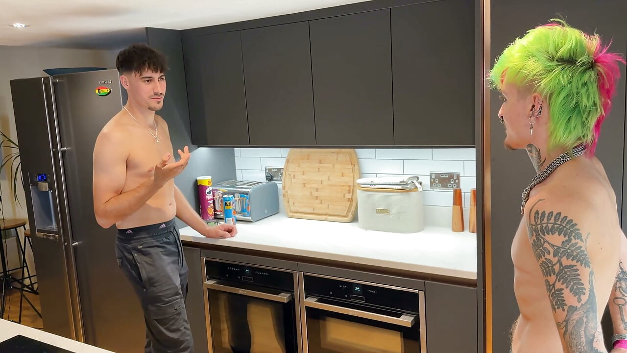 The Hangover Horn // Hot Jock Fucks Sexy Tattooed Trans Lad in the Kitchen