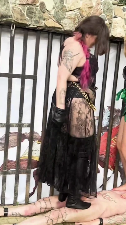Outside Trampling with Two Dommes