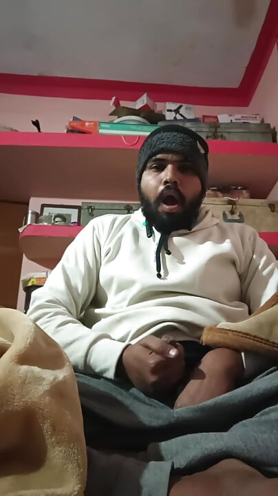 Slowly masterbating on bed during midnight time