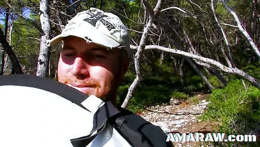 Big tits Nina Feline getting hammered in the woods