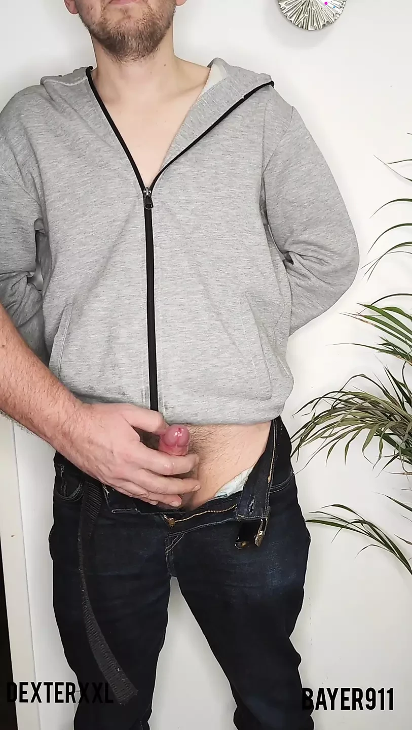 Chico extraño flaco blanco obtiene su primer control de esperma de dexterxxl