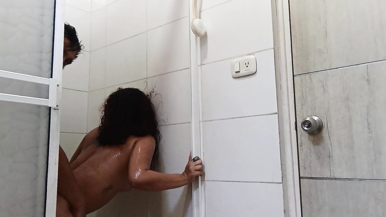 My stepfather is really horny and fucks me in the bathroom Take advantage of my stepmom's not here