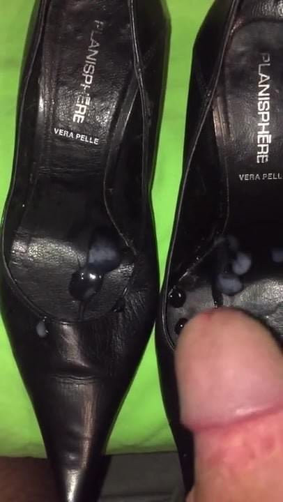 Cum on black shoes 3