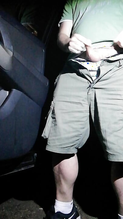 Cum outside of the car by drivers door