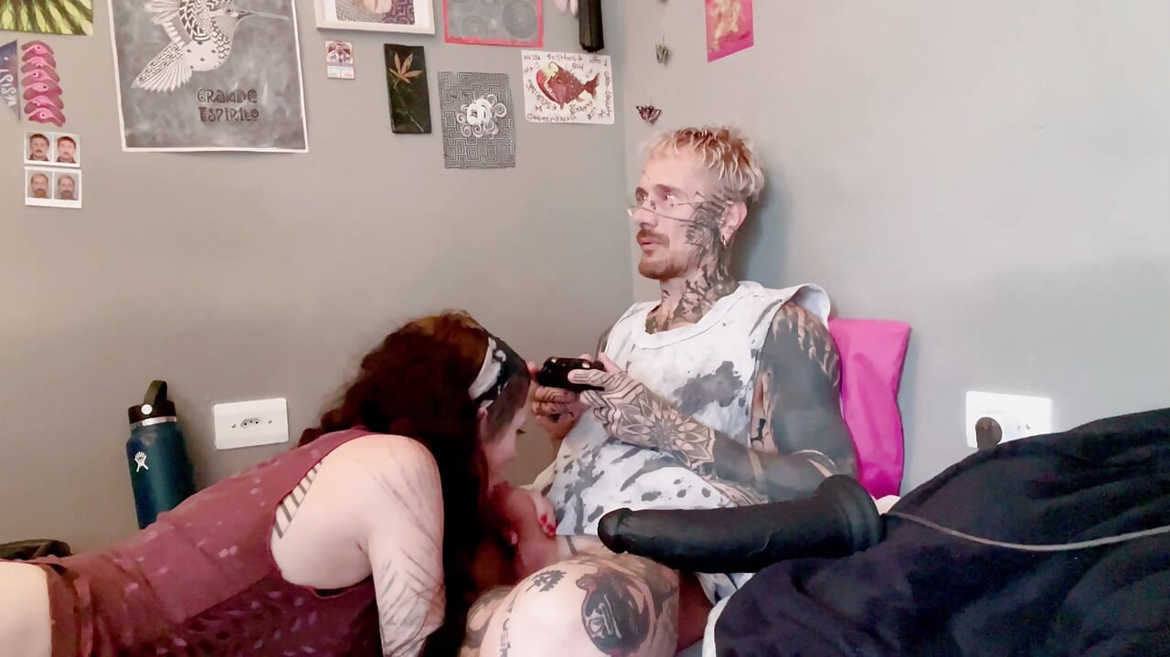 Gamer BlowJob & Self-Fucking Anal Dildo